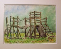 「遊具」(水彩画)中島 郁子 「遊具」「マツポックリ」 (水彩画)中島 郁子