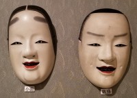 「黒式尉」「小面、敦盛」「戎、大黒天」(能面)大石 陸平 「小面、敦盛」(能面)大石 陸平