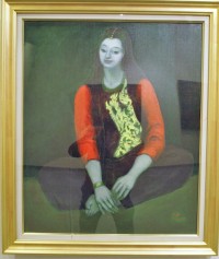 「民族衣装を着た肖像」(油彩画) 瀬口 靖憲 「民族衣装を着た肖像」「まどろむ裸婦」(油彩画) 瀬口 靖憲