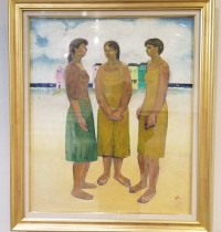 「北国の少女・裸婦像」「夏の海辺の三人」「北国の少女・黄の肖像」(油彩画) 瀬口 靖憲 「夏の海辺の三人」(油彩画) 瀬口 靖憲