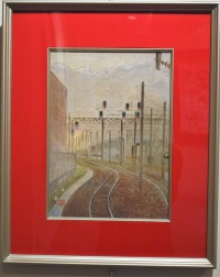 「高岡駅」 (日本画)下田 昌宣 「高岡駅」 (日本画)下田 昌宣