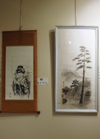 「古民家」「弘前城」「粧」(水墨画)鈴木 頌山 「古民家」「弘前城」「粧」(水墨画)鈴木 頌山